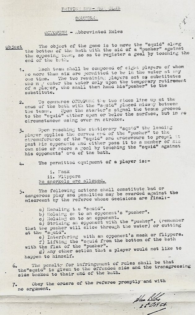 The original abbreviated rules of Octopush