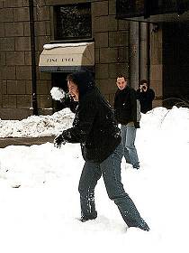 Helen with snowball